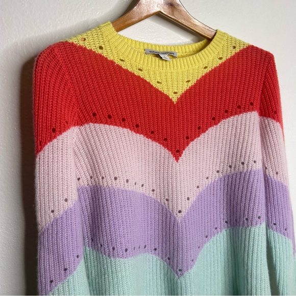 Autumn Cashmere Pastel Multicolor 100% Cashmere Sweater Size Small - Picture 10 of 15